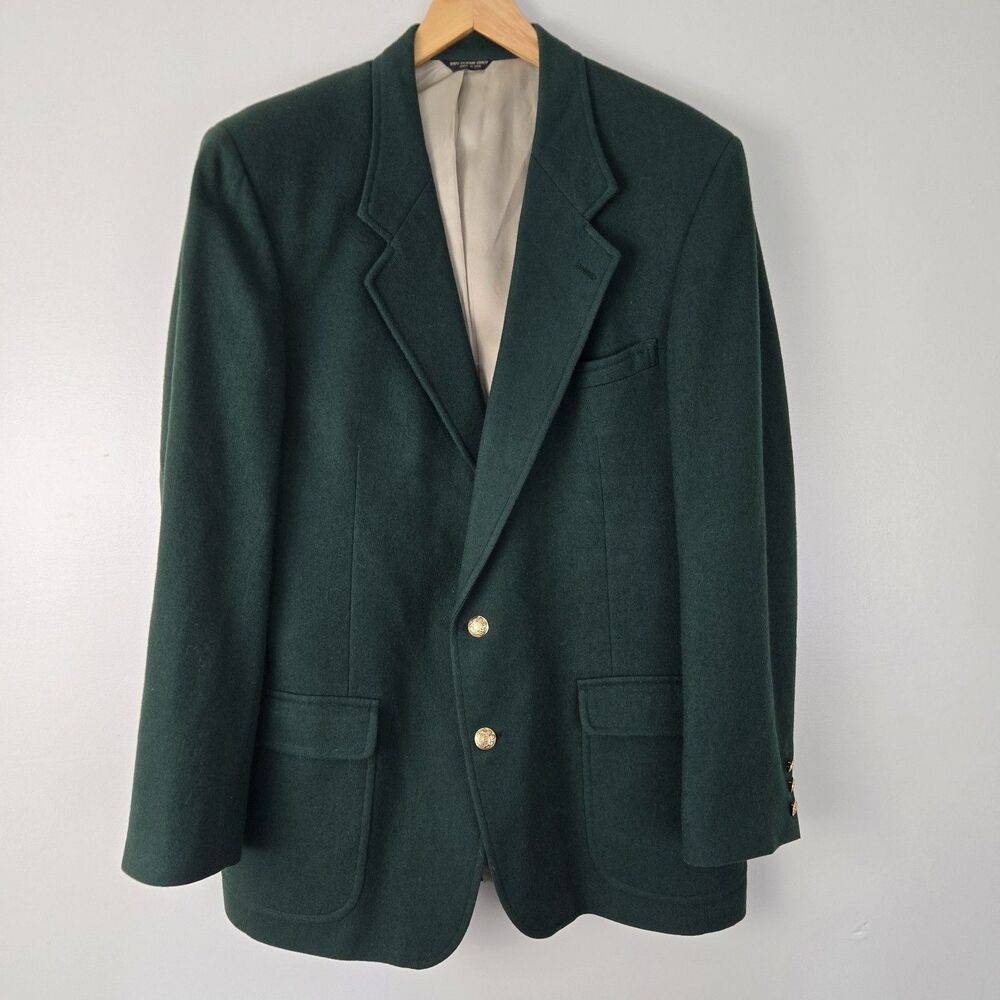 Vintage Green Golf Masters Style Bill Blass Two Button Blazer